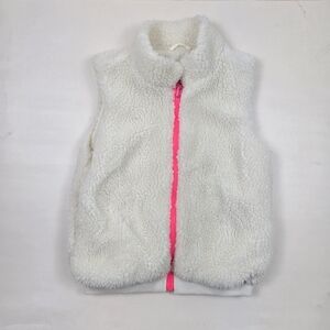 GAP Kids White Fleece Vest With Pink Detail Size M (8/9)